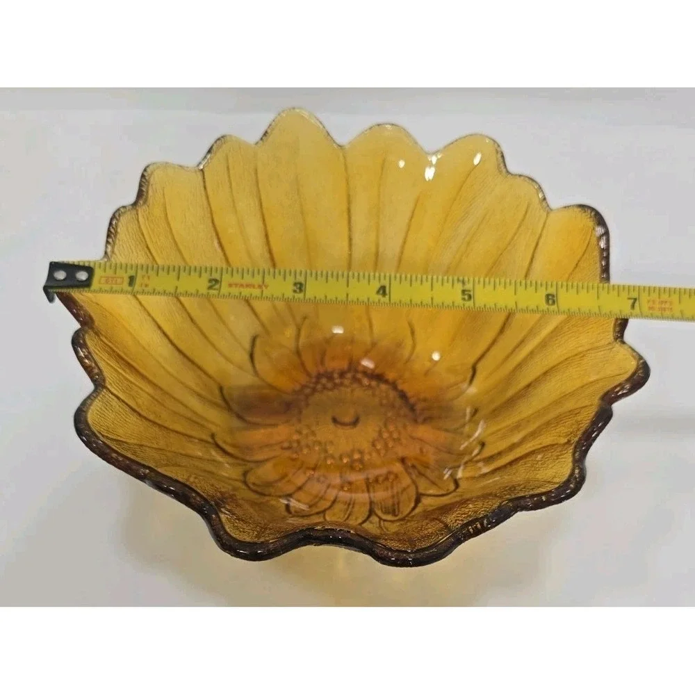 Vintage Amber Carnival Glass Indiana Glass Company Sunflower